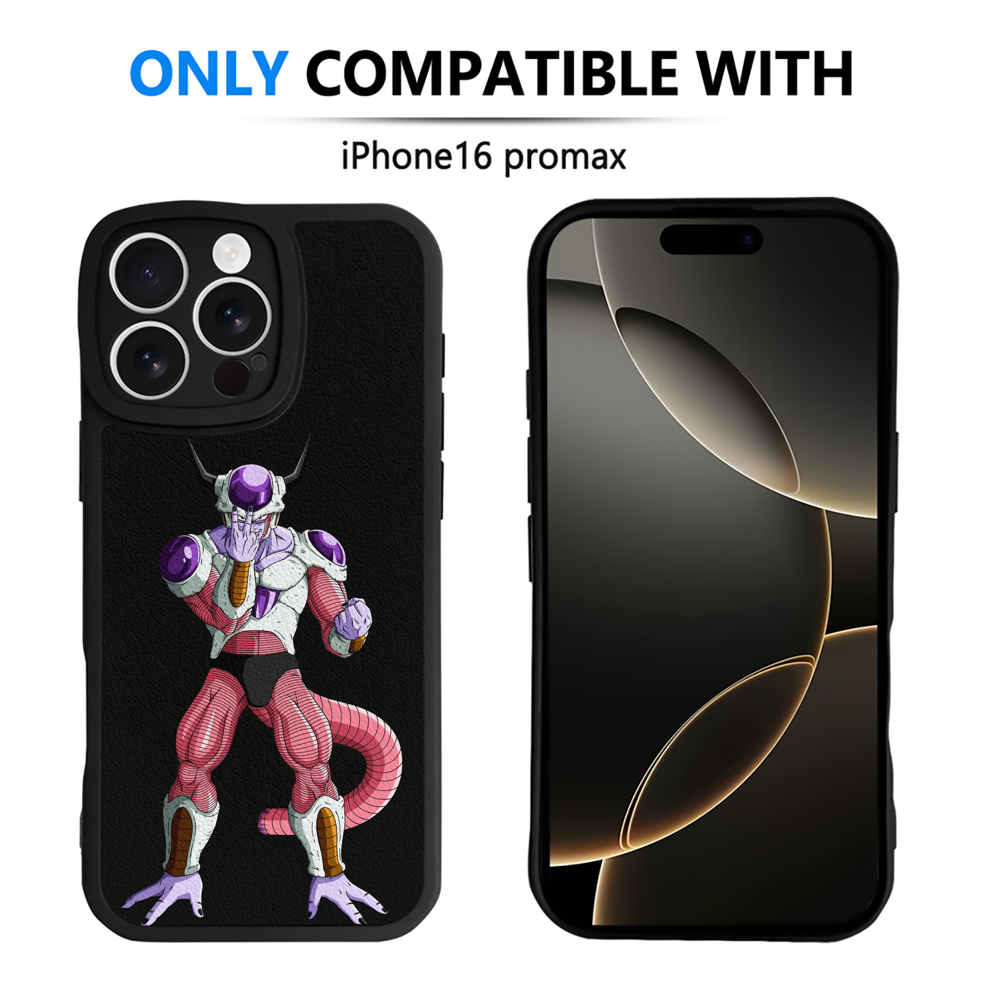 （画像用） ドラゴンボール フリーザ DRAGON BALL Frieza 【iPhone 16シリーズ対応】シリコンスマホケース（レザー調） 材質：シリコン